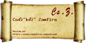 Csákó Zamfira névjegykártya